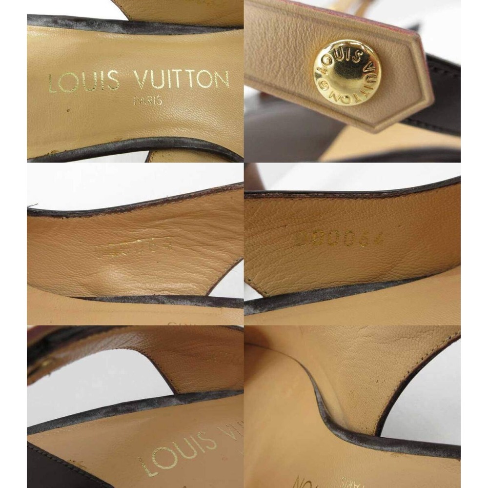 Louis Vuitton Dark Brown Patent Leather Slingback Pointed Toe Heels Pumps BR0064 - Picture 5 of 9